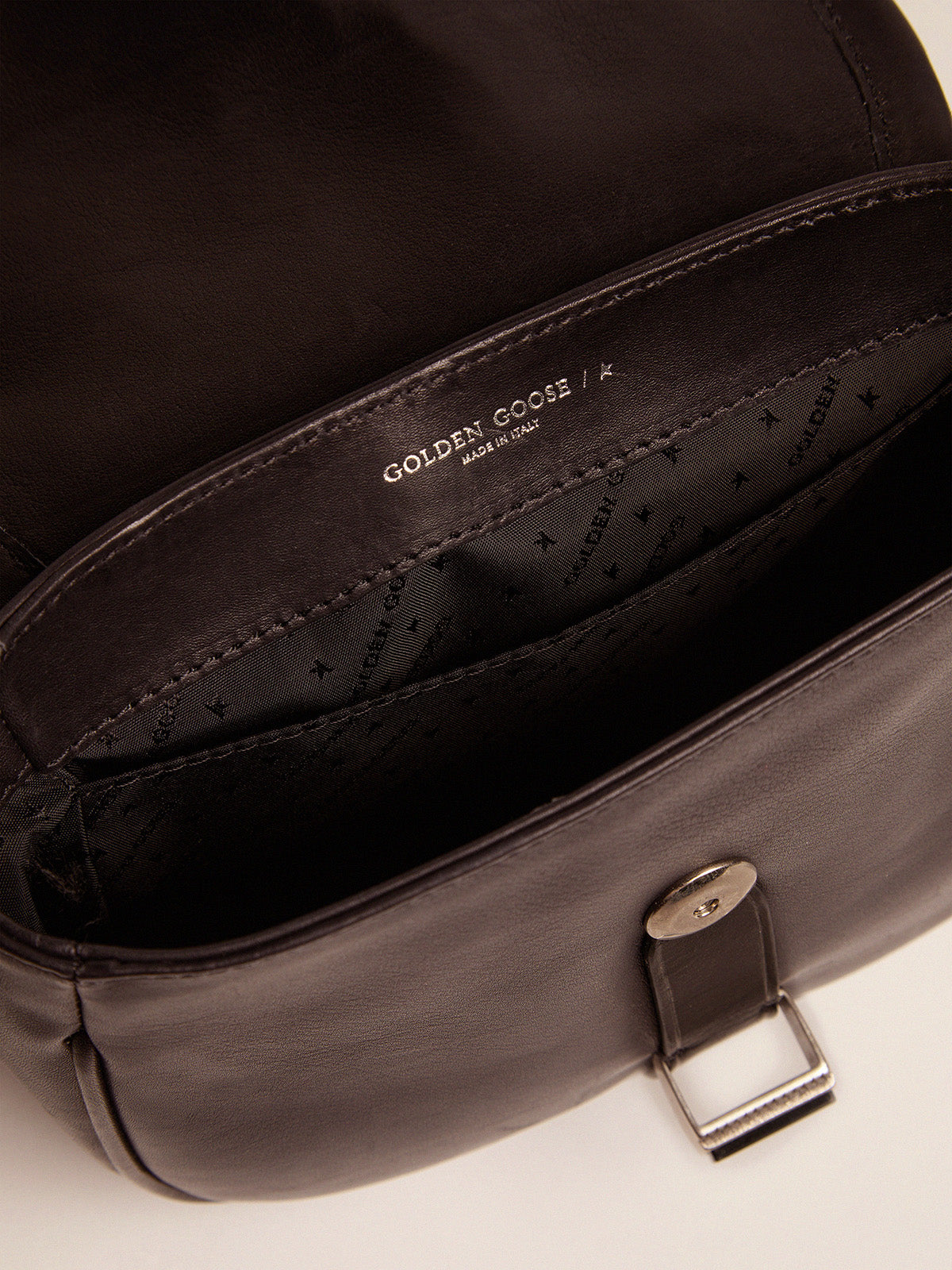 Women's small Rodeo Bag in black leather| Golden Goose