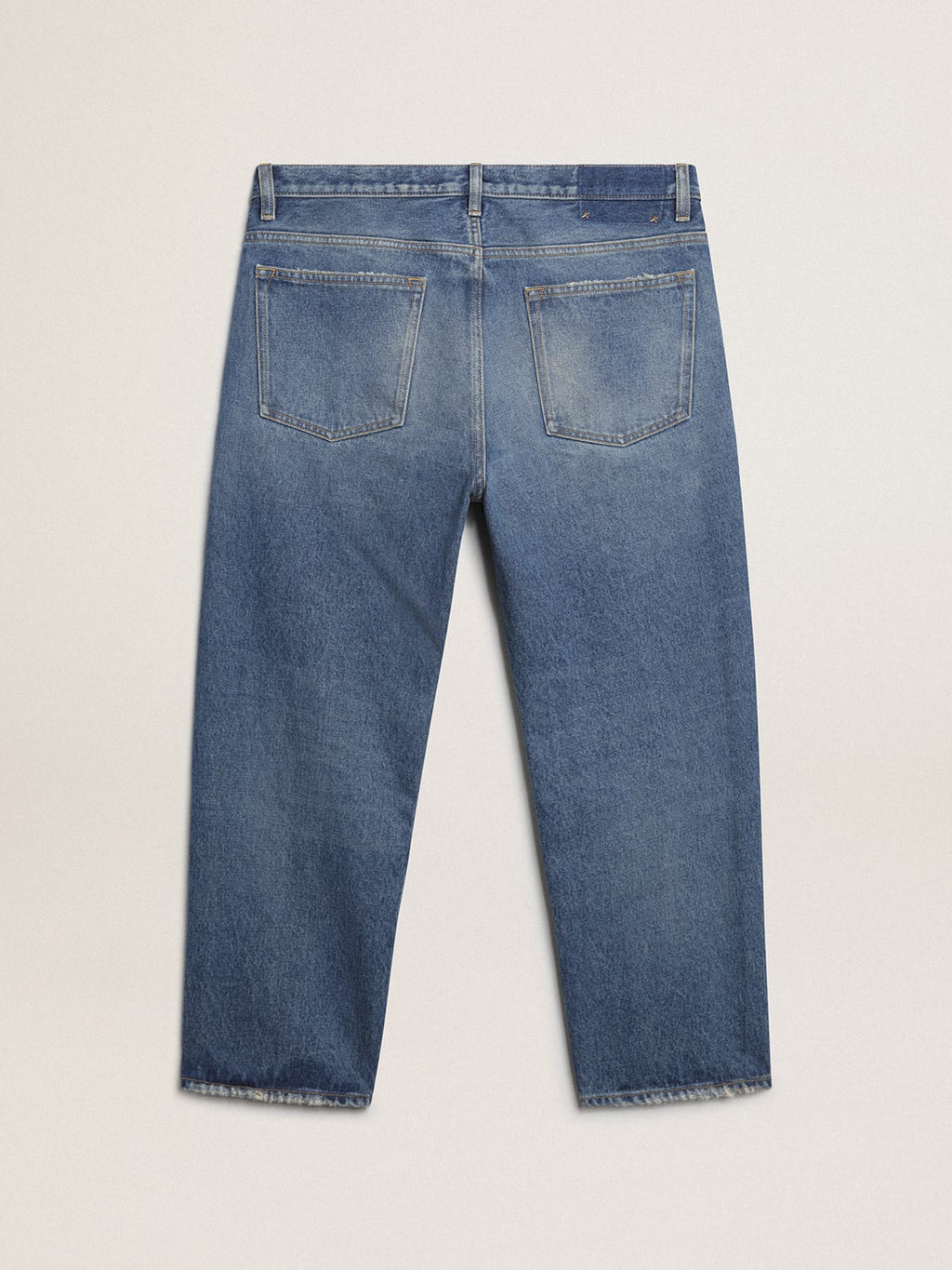 Stonewashed-effect blue jeans| Golden Goose
