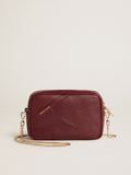 Mini Star Bag in wine-red leather with tone-on-tone star| Golden Goose