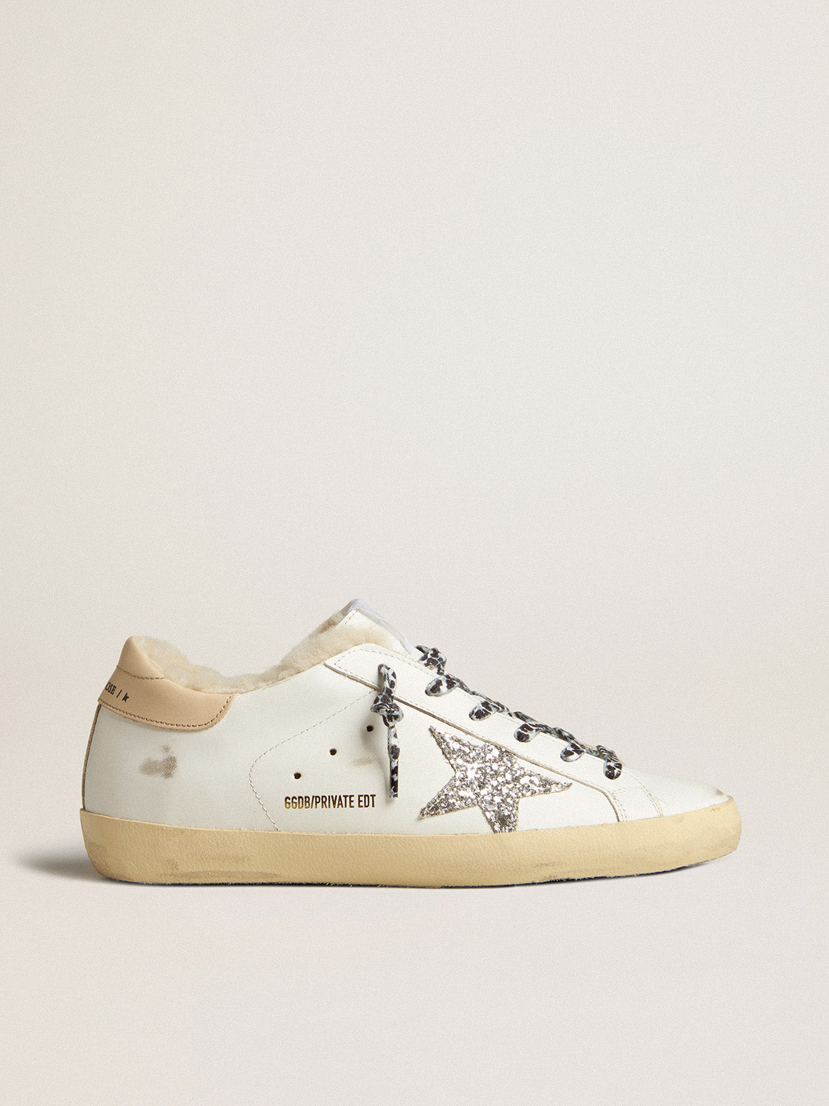 Super-Star LTD with shearling lining and silver glitter star| Golden Goose