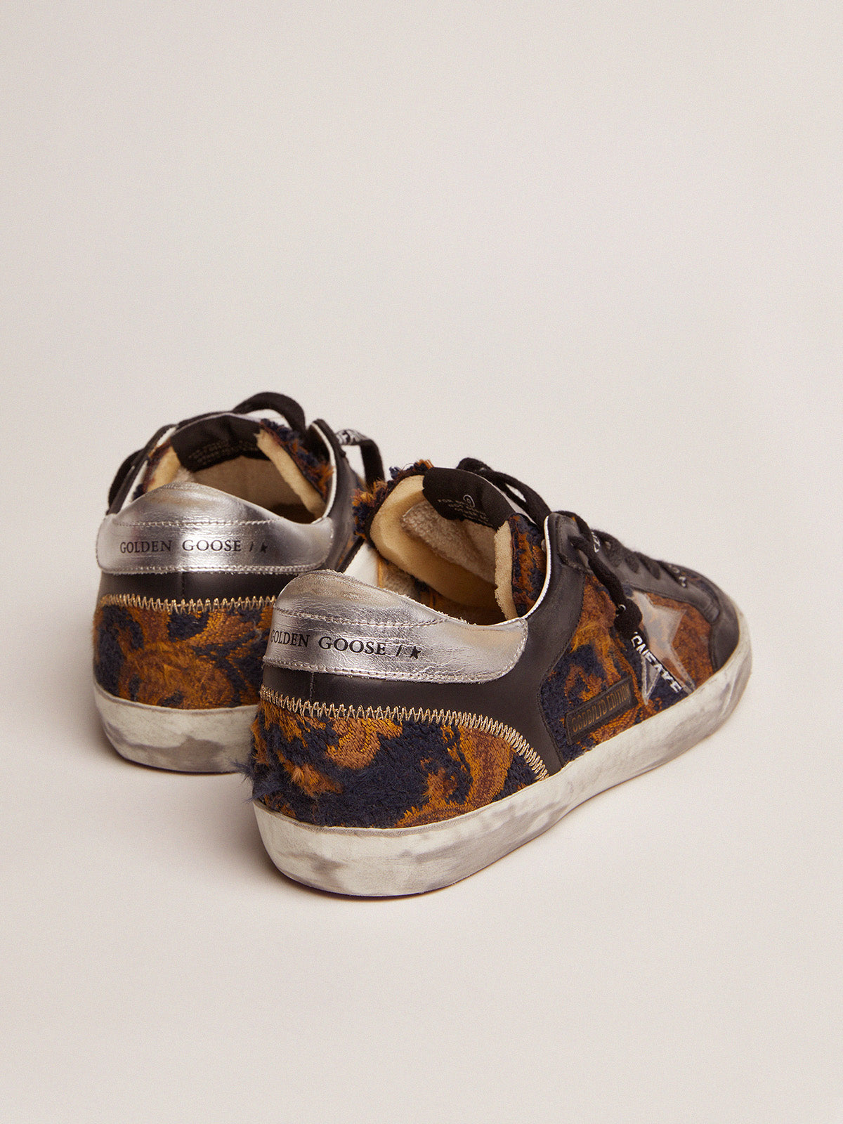 Women's Super-Star Penstar LAB sneakers in jacquard brocade with PVC star| Golden Goose