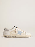 Super-Star LTD with light blue star and silver leather heel tab| Golden Goose