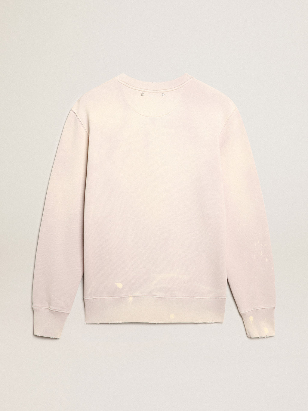 Distressed-finish pale pink sweatshirt| Golden Goose