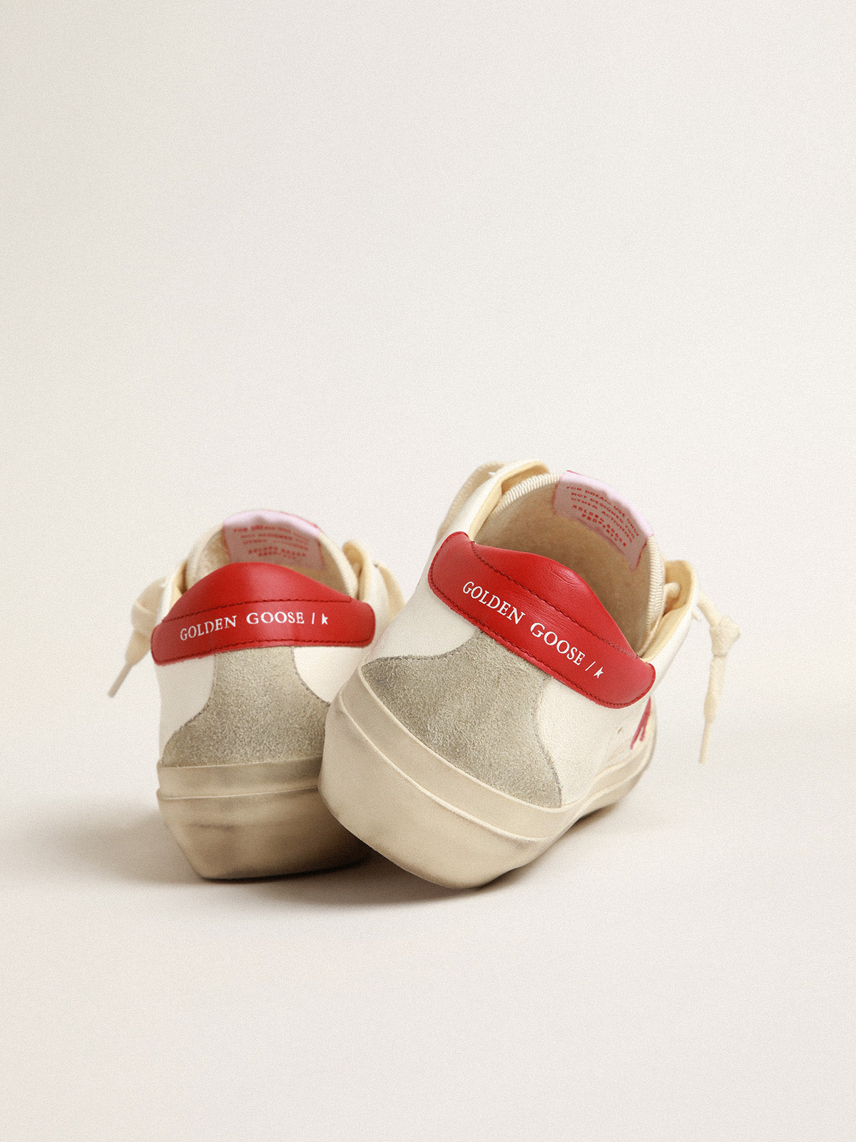 Men's Super-Star LTD in nappa leather with red star and heel tab| Golden Goose