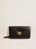 Gioia Bag in black boarded leather with gold details| Golden Goose