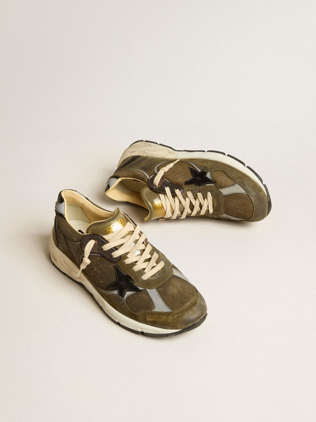 Men's Dad-Star in suede and mesh with black leather star and heel tab| Golden Goose