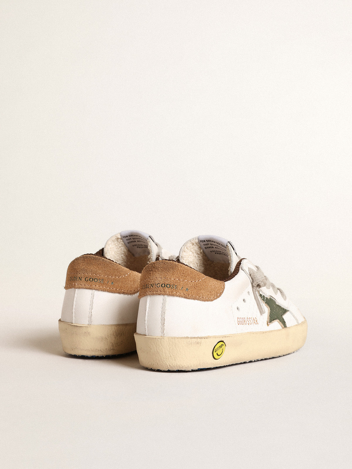 Super-Star Young with green nappa star and brown suede heel tab| Golden Goose