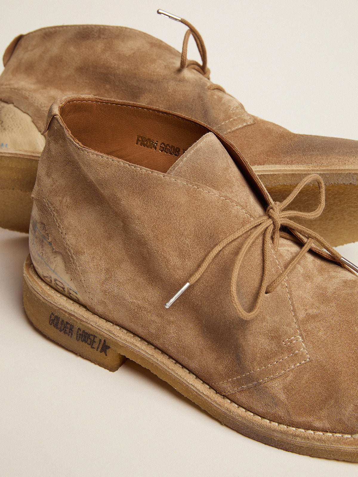 Noel ankle boots in caramel-colored suede| Golden Goose
