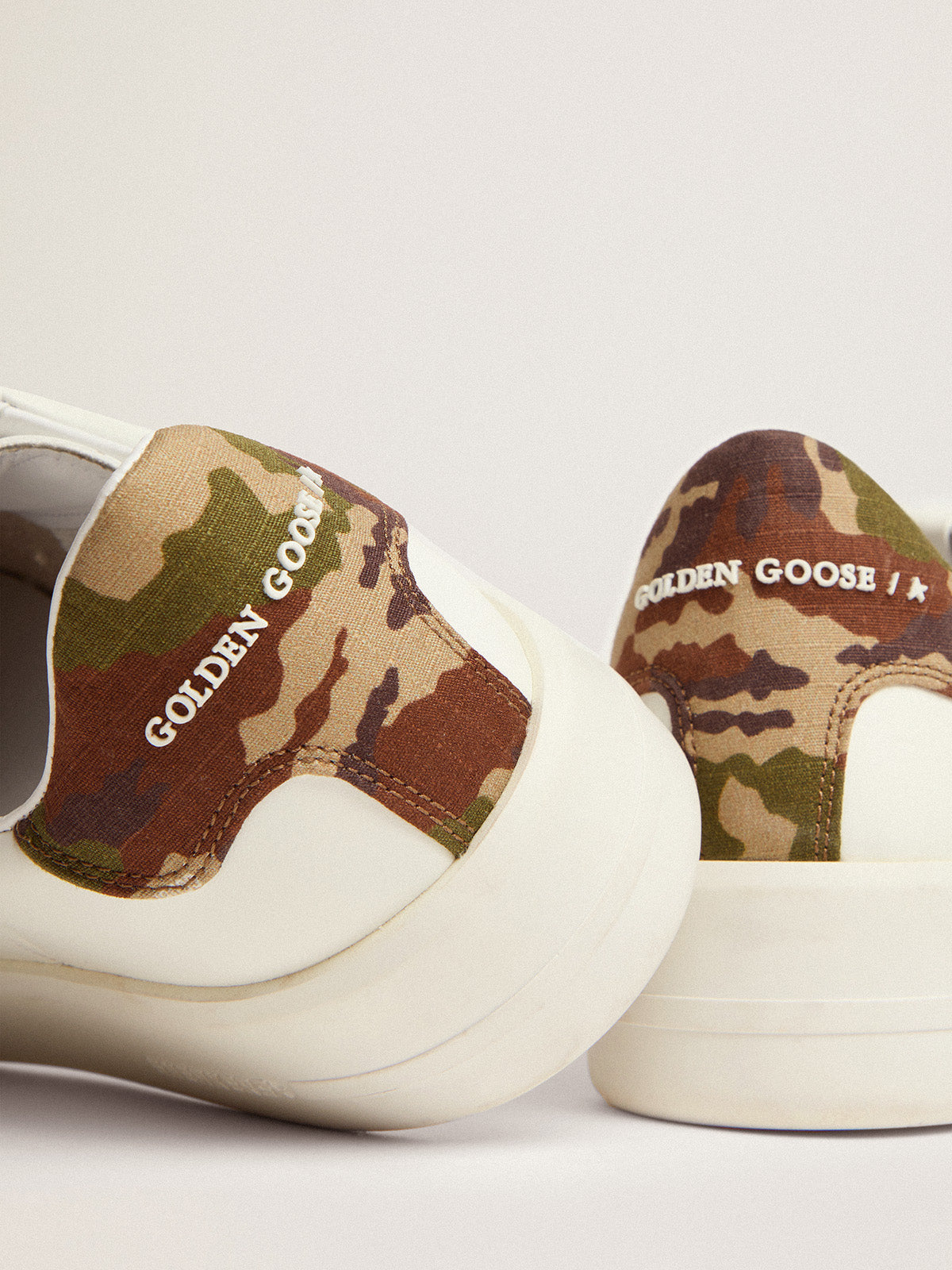 Men's Purestar in white leather with tone-on-tone star| Golden Goose