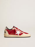 Ball Star in burgundy suede with silver leather star and heel tab| Golden Goose