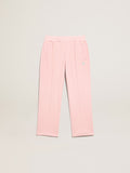 Pink joggers with glitter star on the front| Golden Goose