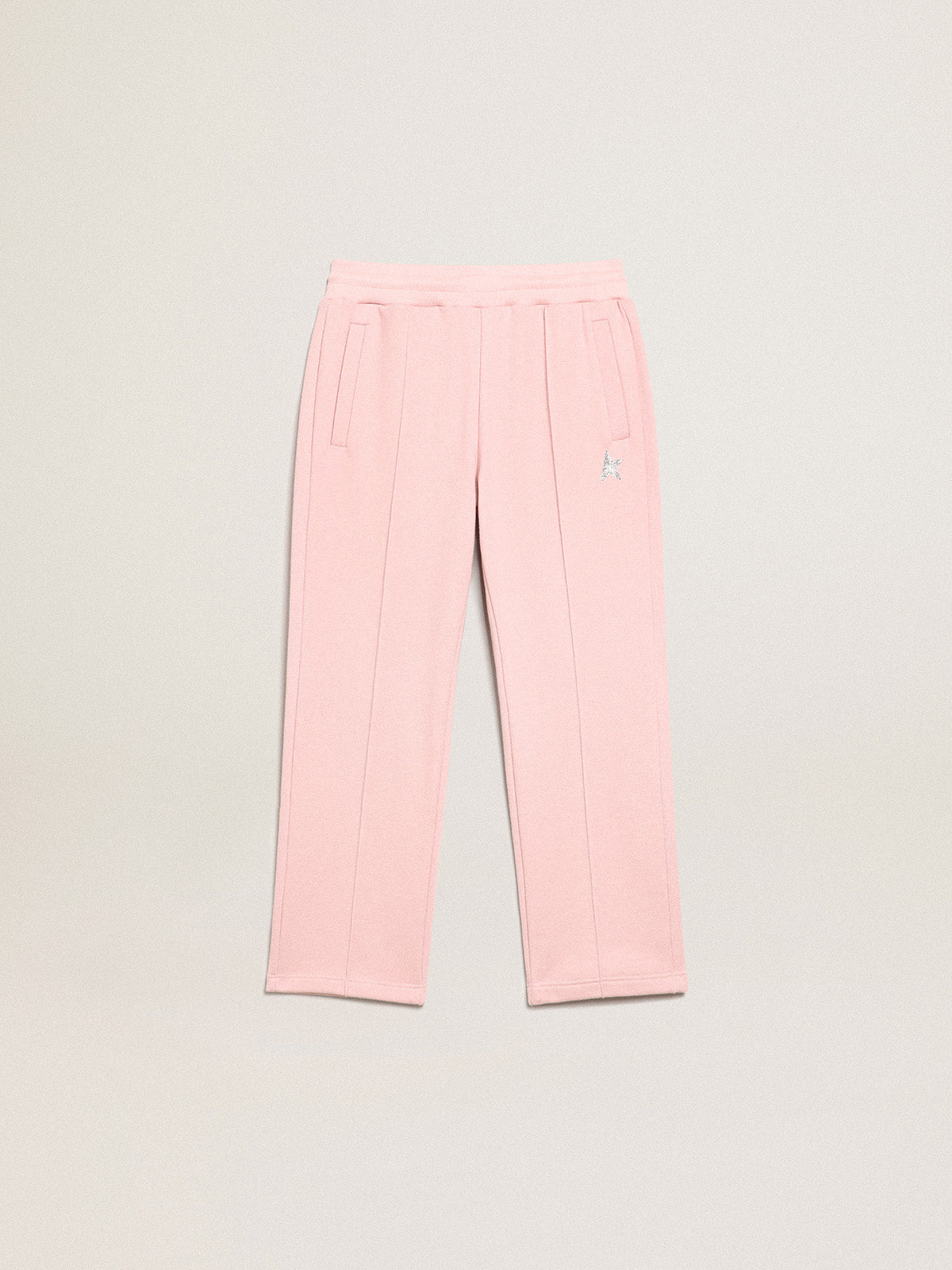 Pink joggers with glitter star on the front| Golden Goose