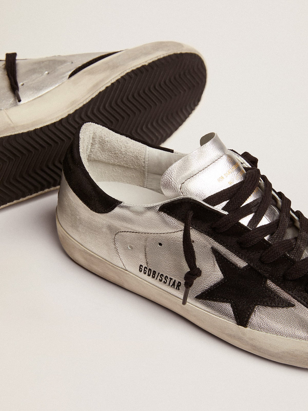Men's Super-Star in silver leather| Golden Goose