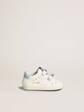 Baby School set in white nappa with light blue leather heel tab| Golden Goose