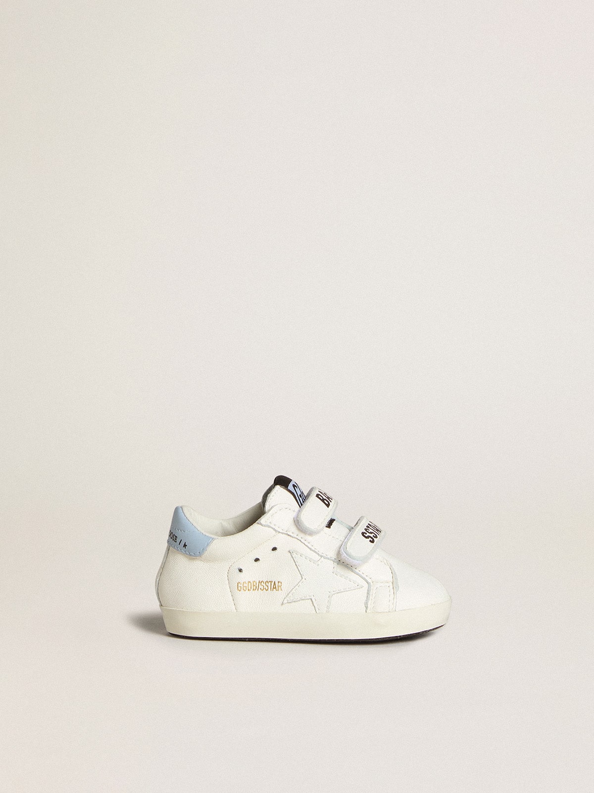 Baby School set in white nappa with light blue leather heel tab| Golden Goose