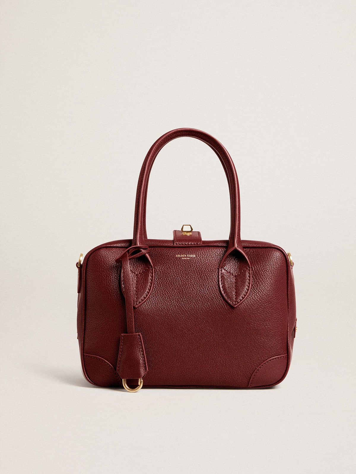 Vita Bag in burgundy sheepskin leather with gold details| Golden Goose