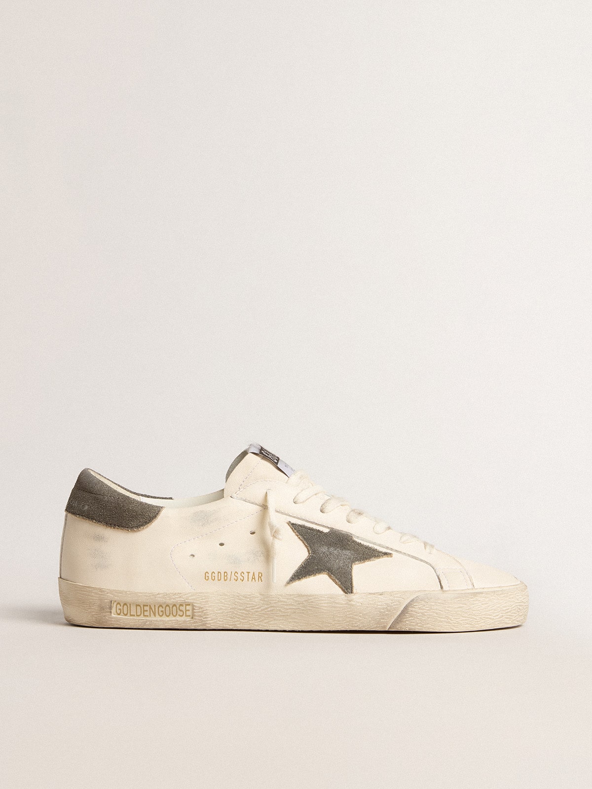 Men's Super-Star in nappa with gray suede star and heel tab| Golden Goose