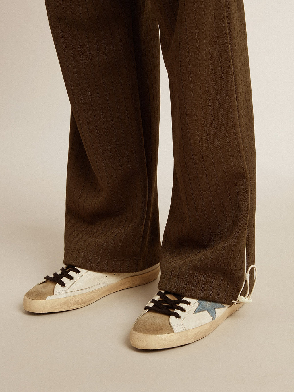 Men's military green joggers with white logo| Golden Goose