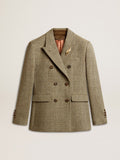 Women's double-breasted blazer in Shetland wool