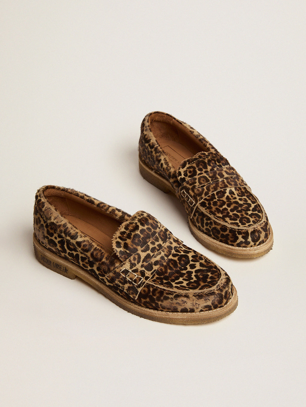 Women's loafers in leopard print pony skin| Golden Goose
