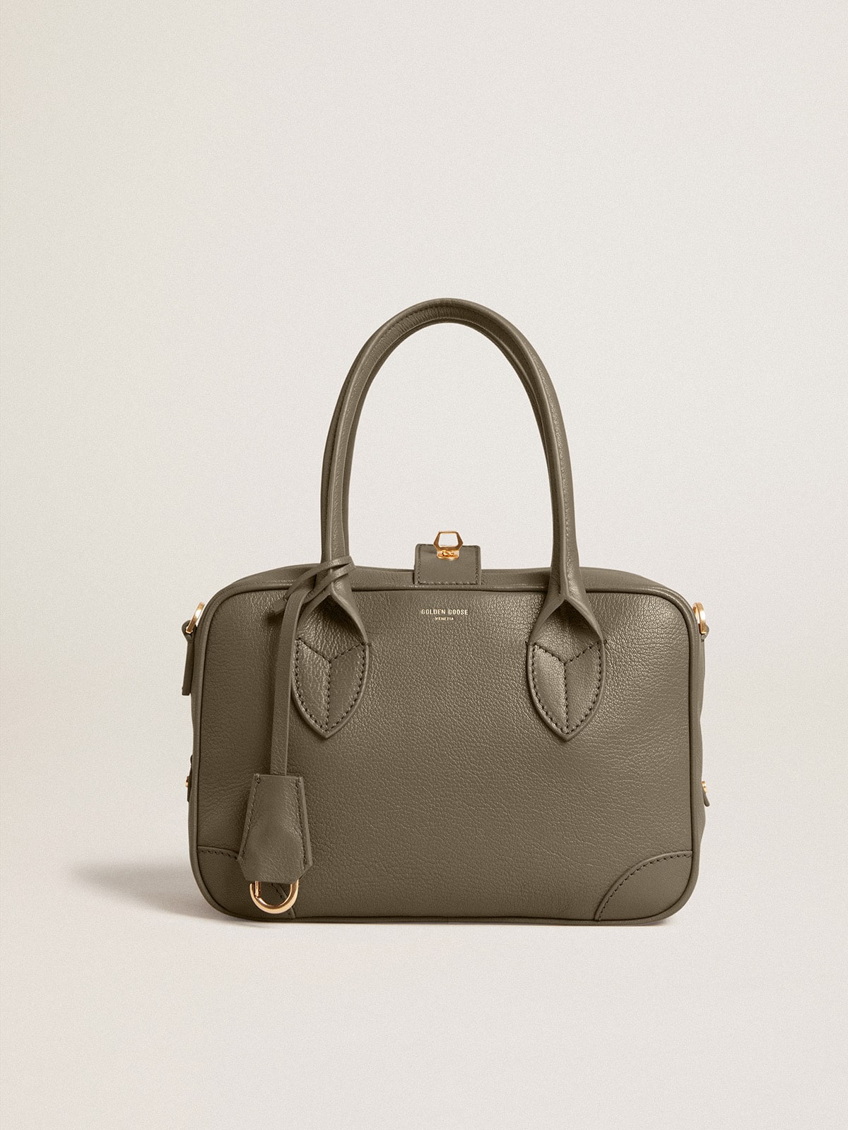 Vita Bag in sage-green sheepskin leather with gold details| Golden Goose