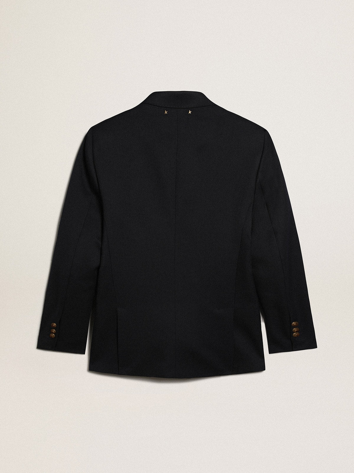 Men's double-breasted blazer in dark blue| Golden Goose