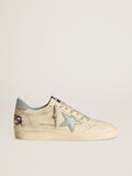 Men's Ball Star LTD with light blue plastic star and leather heel tab| Golden Goose