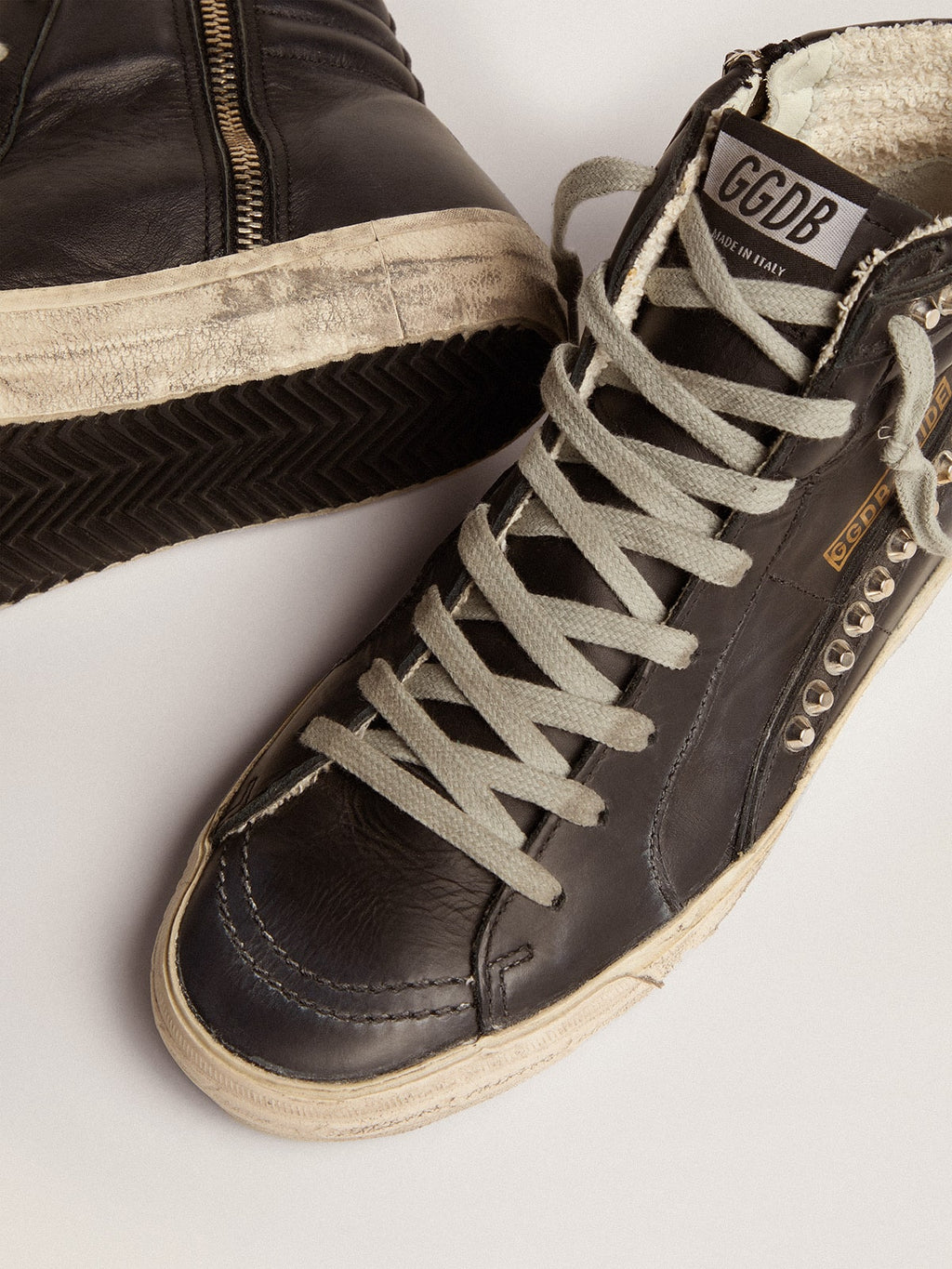 Women's Slide high-top sneakers with studs| Golden Goose
