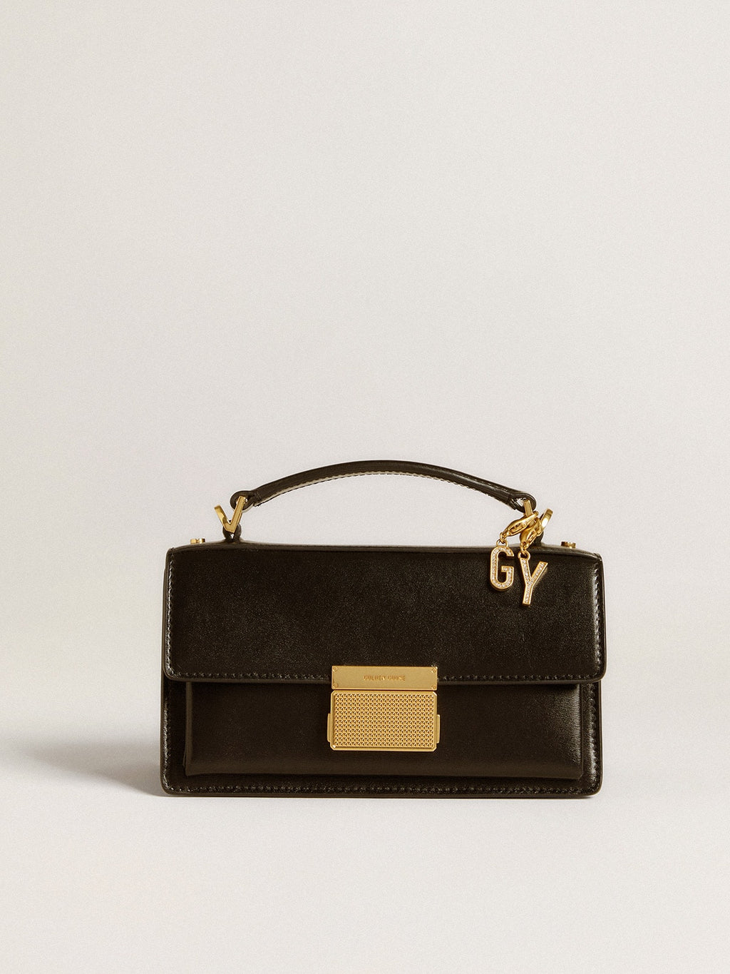 Letter Y charm in gold-colored brass with crystals| Golden Goose