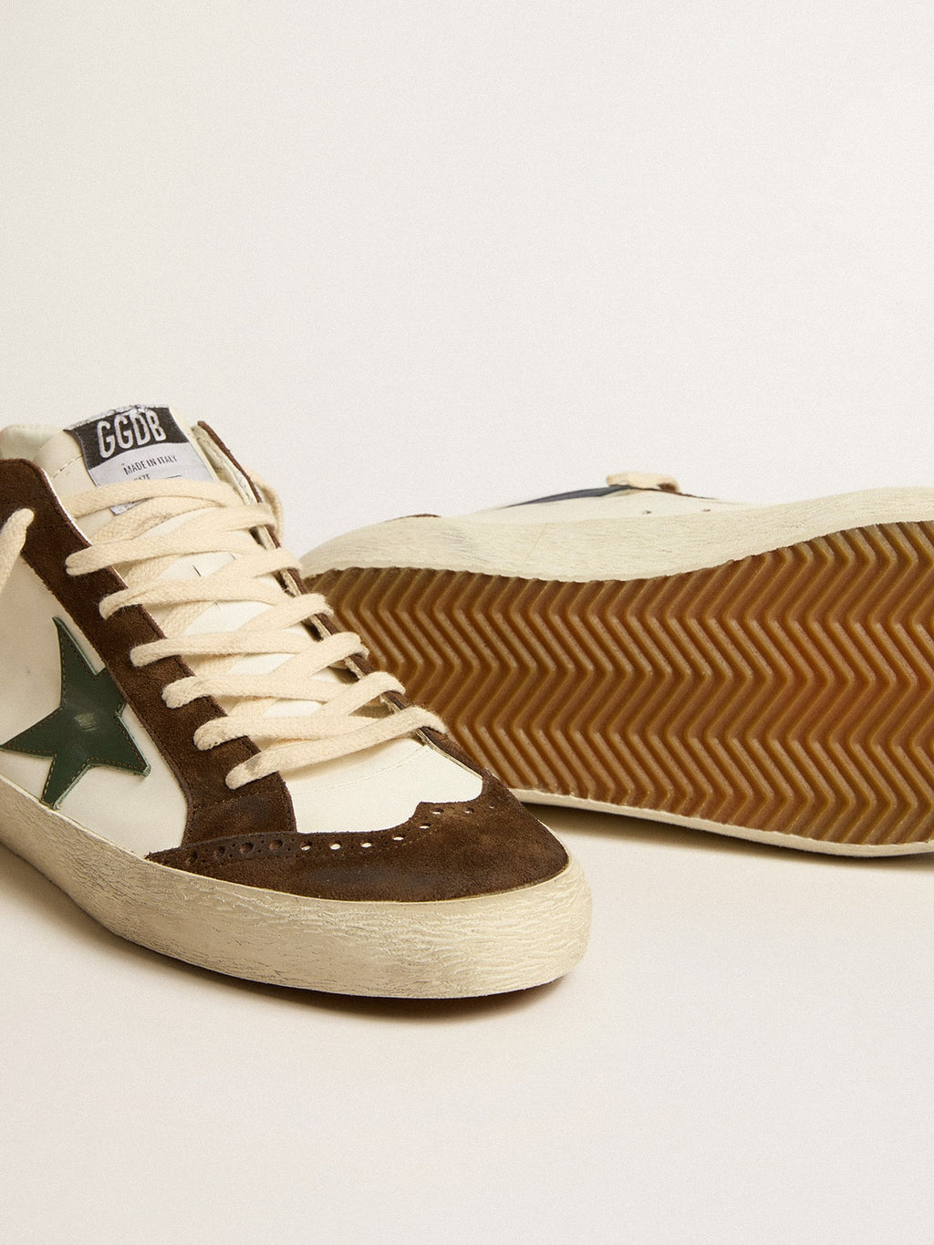 Mid Star with green leather star and blue leather flash| Golden Goose