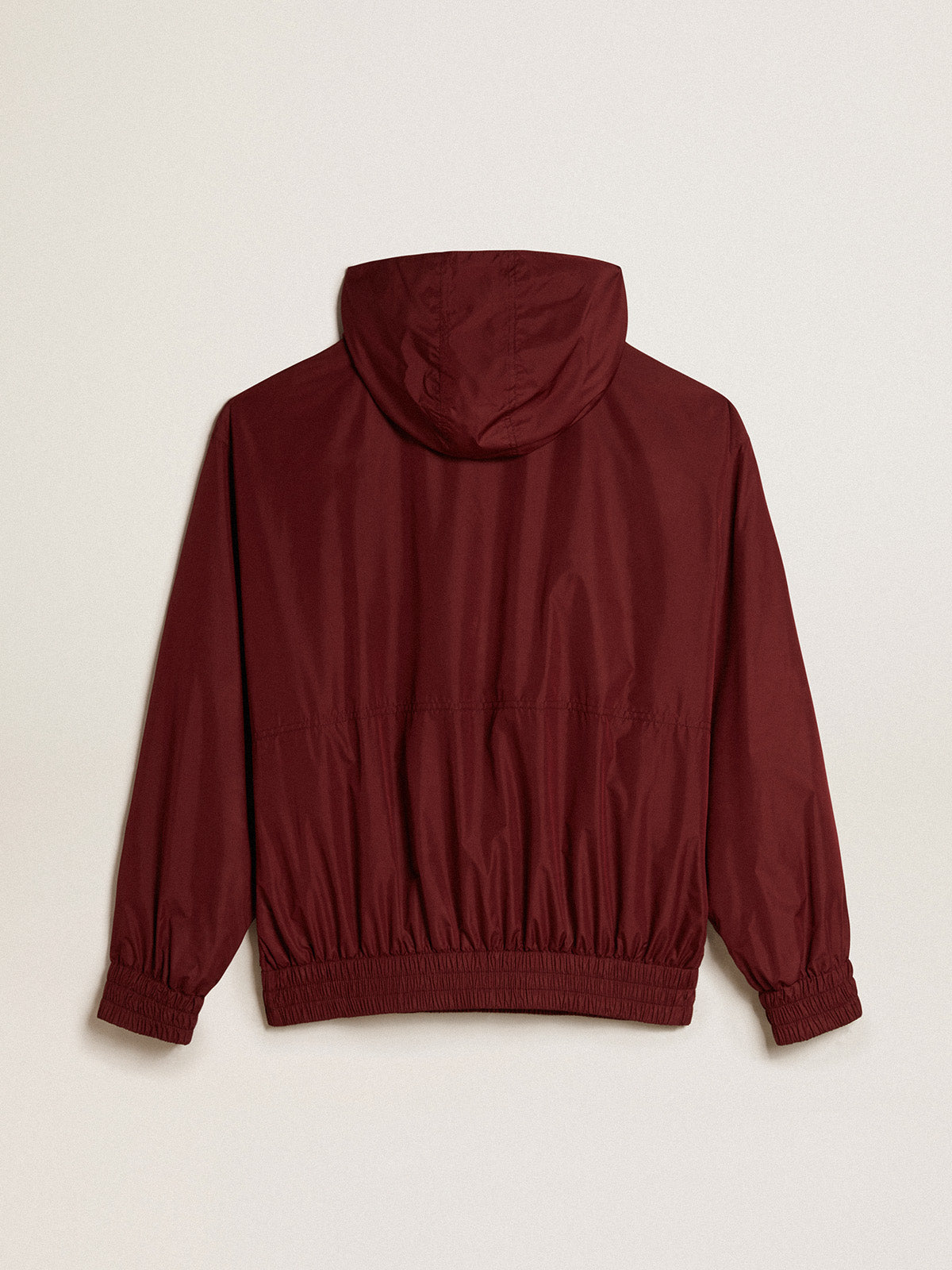 Burgundy windbreaker with hood| Golden Goose