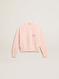 Cropped round-neck pullover with diamond pattern| Golden Goose