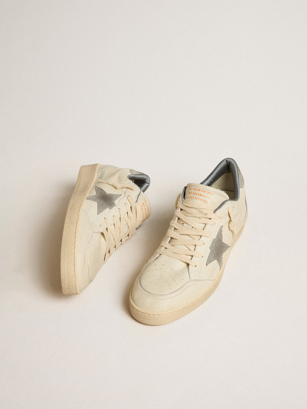Ball Star in nappa leather with gray suede star and heel tab| Golden Goose
