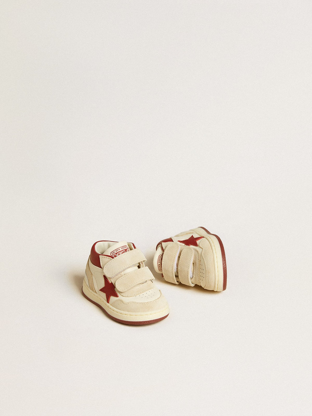 June Junior in nappa and suede with red leather star and heel tab| Golden Goose