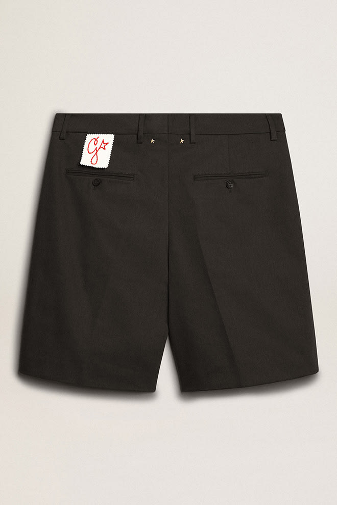 Bermuda shorts in black cotton| Golden Goose