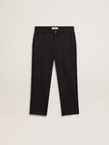 Boys' pants in dark blue wool| Golden Goose