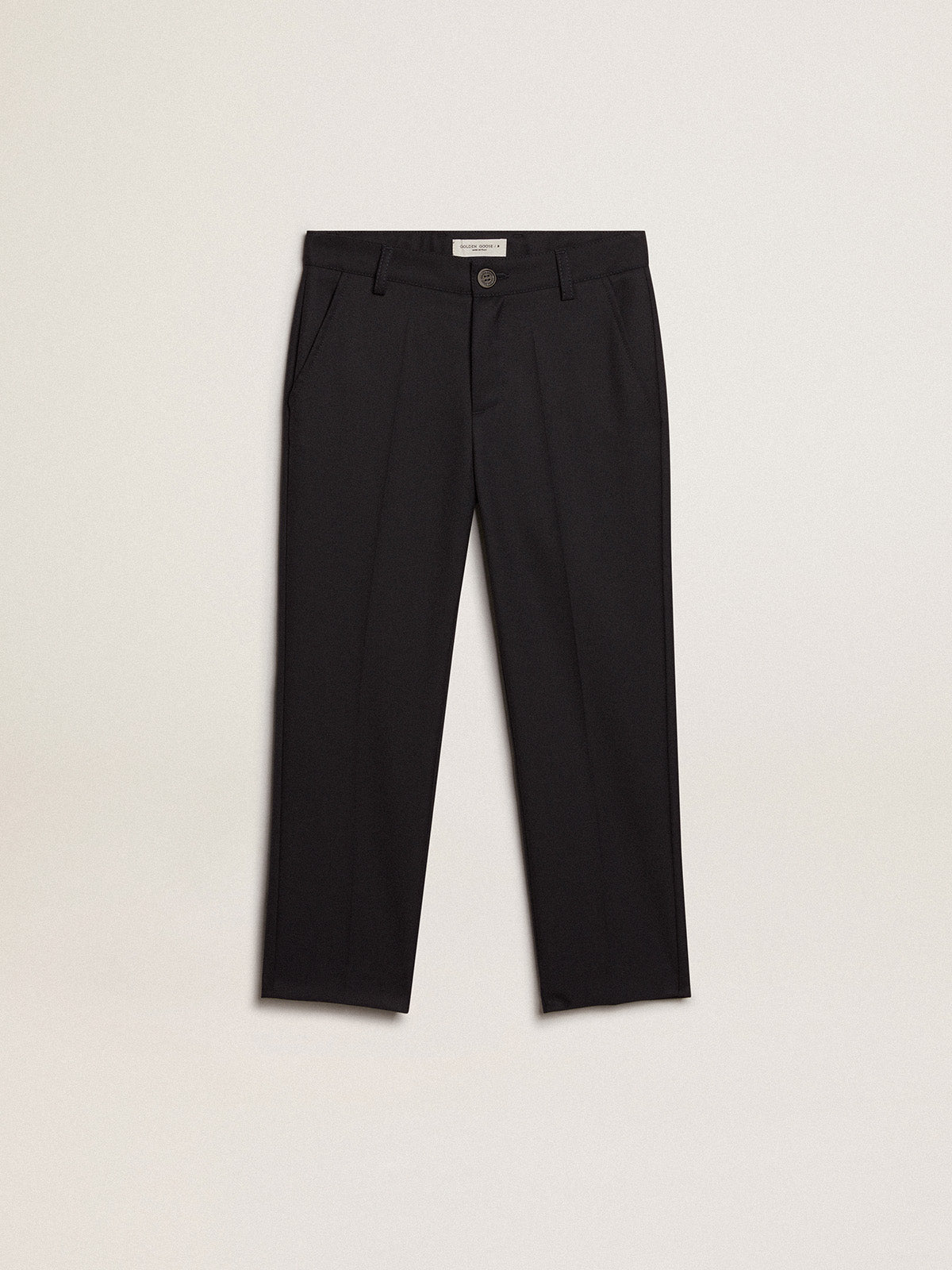 Boys' pants in dark blue wool| Golden Goose