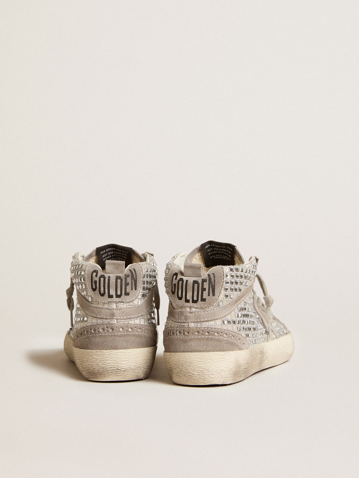 Mid Star in silver suede with Swarovski crystals and suede star| Golden Goose