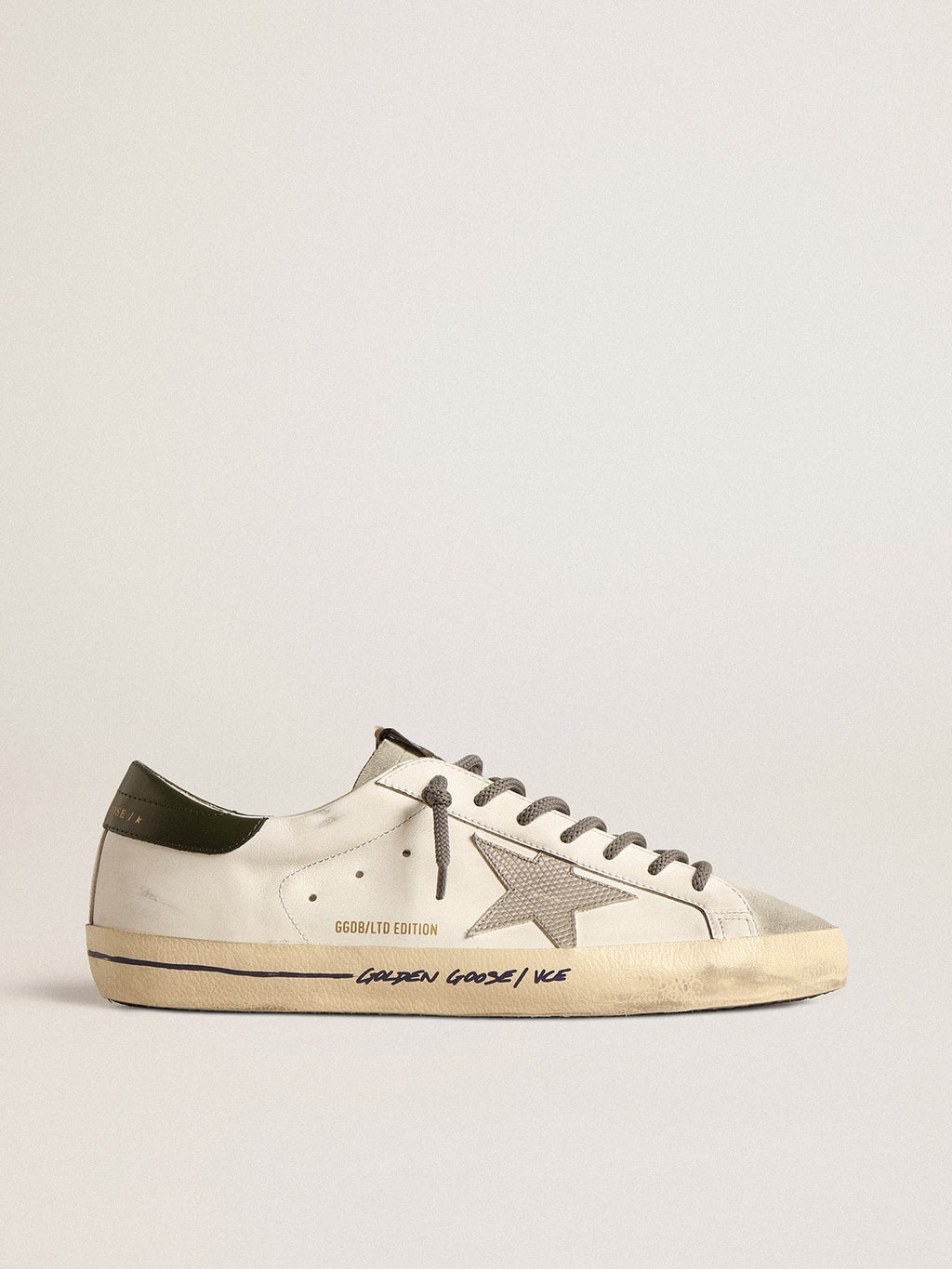 Super-Star LTD with croc-print star and green heel tab| Golden Goose
