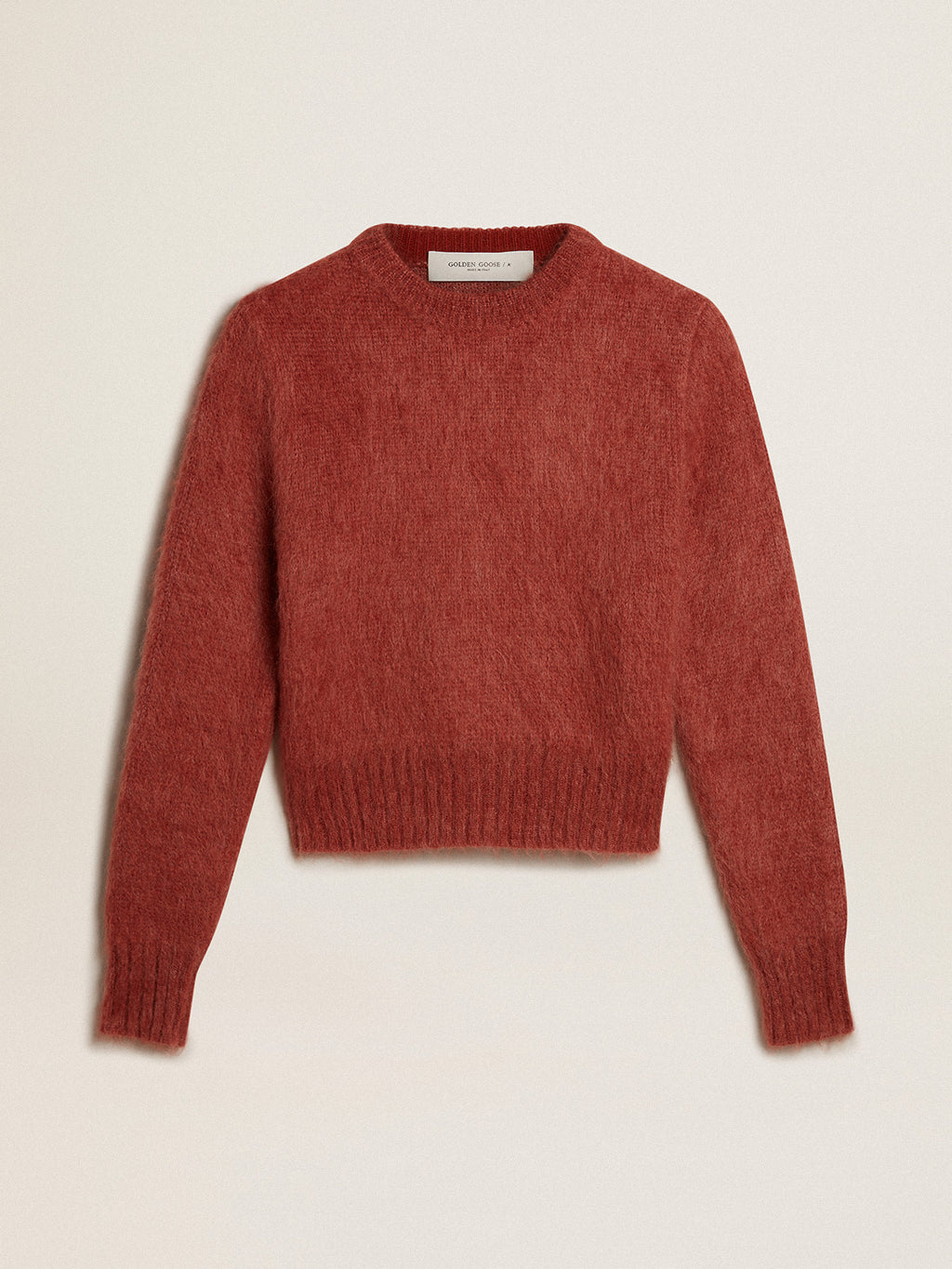 Dark lilac mohair cropped sweater| Golden Goose