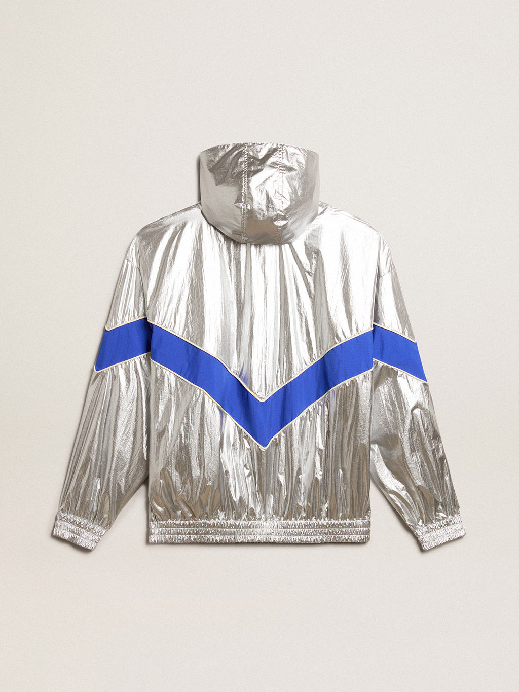Men's windcheater in silver technical fabric| Golden Goose