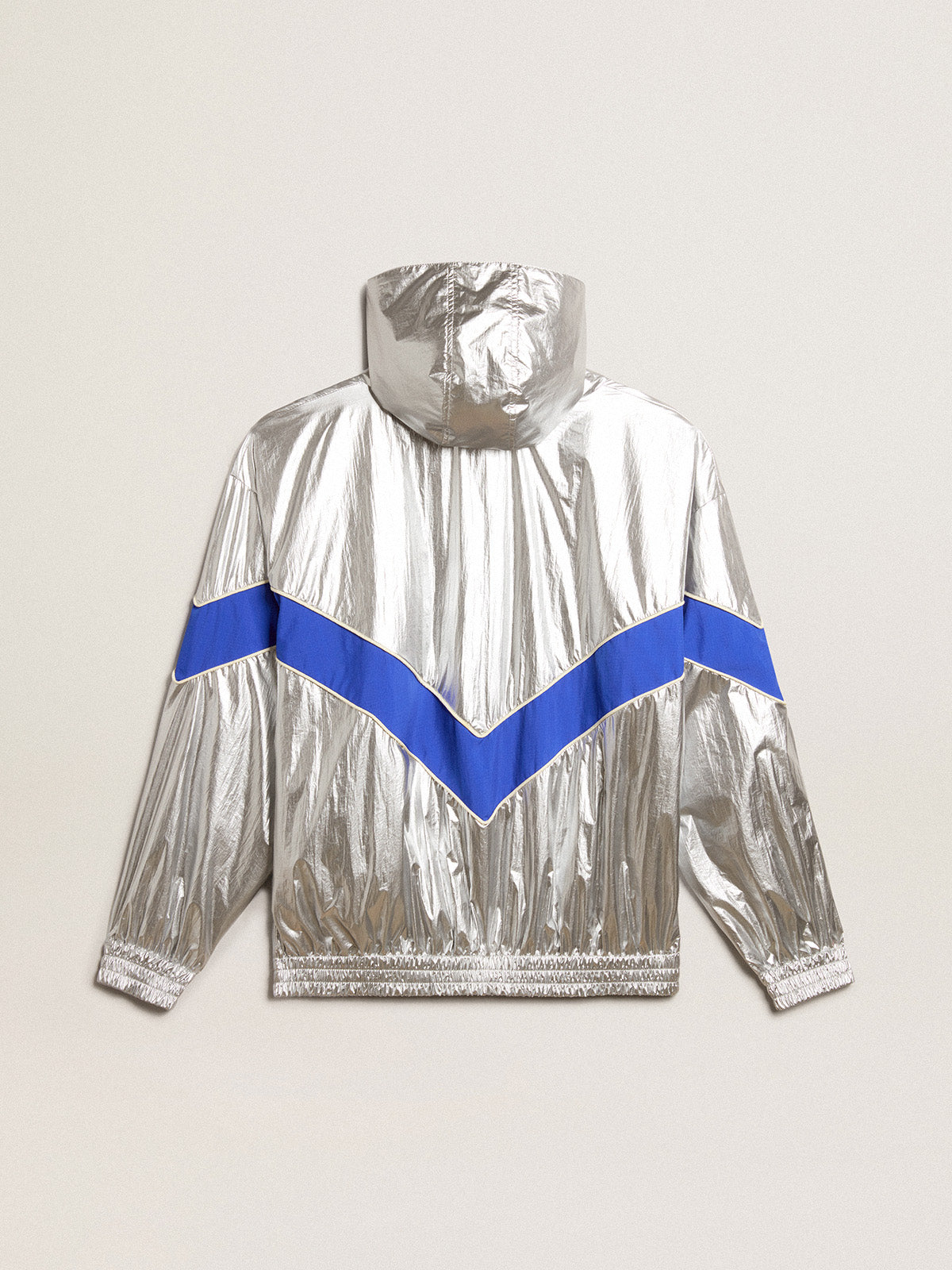 Men's windcheater in silver technical fabric| Golden Goose