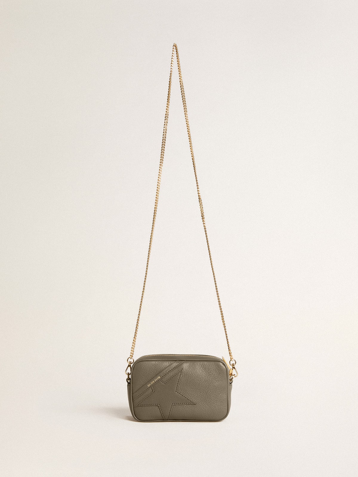 Mini Star Bag in sage-green leather with tone-on-tone star| Golden Goose