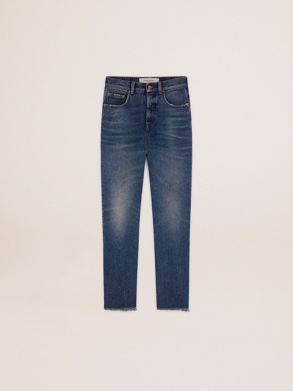 Women's cropped flared jeans with medium wash| Golden Goose