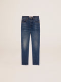 Women's cropped flared jeans with medium wash| Golden Goose
