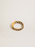 Ring in antique gold color with regular links| Golden Goose