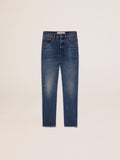 Women's cropped flared jeans with medium wash| Golden Goose