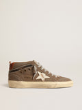 Mid Star in green canvas with leather star and black flash| Golden Goose