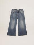 Wide-leg jeans in mid-blue bull denim| Golden Goose