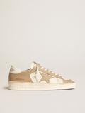 Men's Stardan in white and beige leather with beige star and white heel tab| Golden Goose
